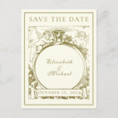 ヴィンテージ金ゴールド婚約エンジェルリングや輪 案内ポストカード (正面)