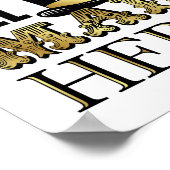 ヴィンテージ金ゴールド我々は全不機嫌ここに署名プリント ポスター (角)