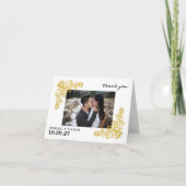 ヴィンテージ金ゴールド折り畳みサンキューカード サンキューカード (正面)