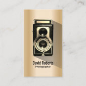 ヴィンテージ金ゴールド撮影カメラ撮影 名刺 (正面)