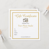 ヴィンテージ金ゴールド撮影贈答証テンプレート カード (正面/裏面インサイチュ)