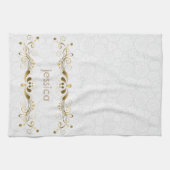 ヴィンテージ金ゴールド旋回フレーム キッチンタオル (横)