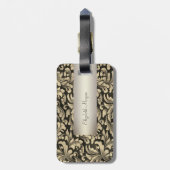 ヴィンテージ金ゴールド旋回 ラゲッジタグ (裏面縦)