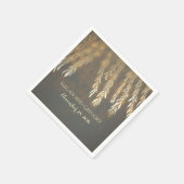 ヴィンテージ金ゴールド柳の木結婚の枝 スタンダードカクテルナプキン (角)