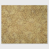 ヴィンテージ金ゴールド渦巻きパターン上品な抽象芸術ブラウン ラッピングペーパー (フラット)