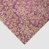 ヴィンテージ金ゴールド渦巻き模様かわいいピンクガーリー色 薄葉紙 (詳細)