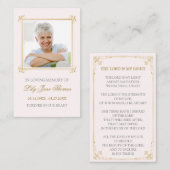 ヴィンテージ金ゴールド渦葬祈りの言葉カード |列の編集 名刺 (正面/裏面)