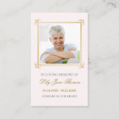 ヴィンテージ金ゴールド渦葬祈りの言葉カード |列の編集 名刺 (正面)