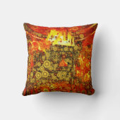ヴィンテージ金ゴールド火災抽象芸術 クッション (裏面)