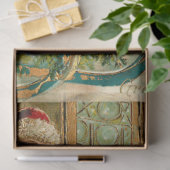 ヴィンテージ金ゴールド父クリスマスと子ども 薄葉紙 (ギフト)