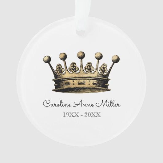 ヴィンテージ金ゴールド王冠メモリアル名年記念 オーナメント (正面)