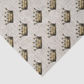 ヴィンテージ金ゴールド王室のクラウンパターンリネンシックおもしろい 薄葉紙 (詳細)