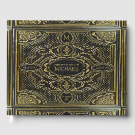 ヴィンテージ金ゴールド王室のルックゲストブック ゲストブック