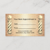 ヴィンテージ金ゴールド理容師バーバーバーショップ美容師 予約カード (裏面)