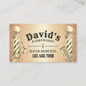 ヴィンテージ金ゴールド理容師バーバーバーショップ美容師 予約カード (正面)