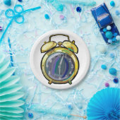 ヴィンテージ金ゴールド目覚まし時計レトロ時計 ペーパープレート (パーティー)