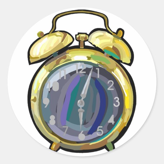 ヴィンテージ金ゴールド目覚まし時計レトロ時計 ラウンドシール (正面)