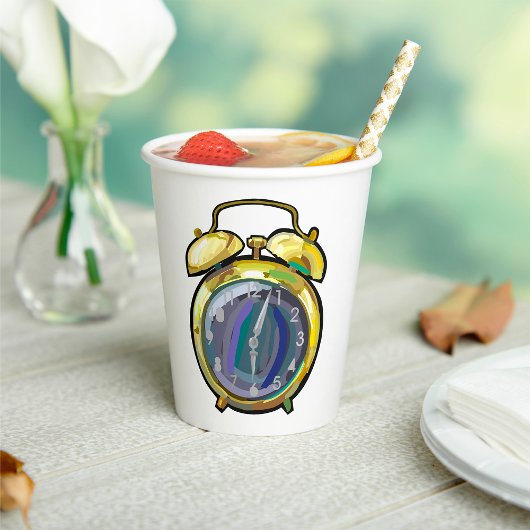 ヴィンテージ金ゴールド目覚まし時計レトロ時計 紙コップ