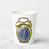 ヴィンテージ金ゴールド目覚まし時計レトロ時計 紙コップ (正面)