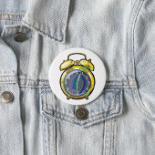 ヴィンテージ金ゴールド目覚まし時計レトロ時計 缶バッジ