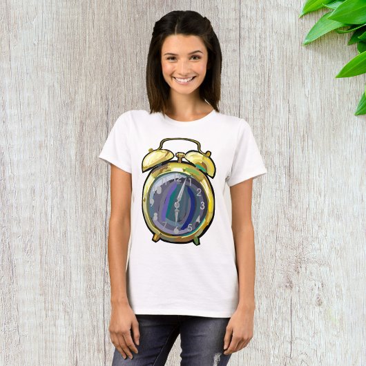 ヴィンテージ金ゴールド目覚まし時計レトロ時計 Tシャツ