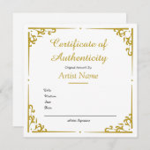 ヴィンテージ金ゴールド真正性証明書 (正面/裏面)