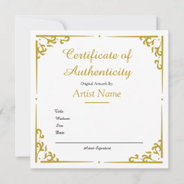ヴィンテージ金ゴールド真正性証明書