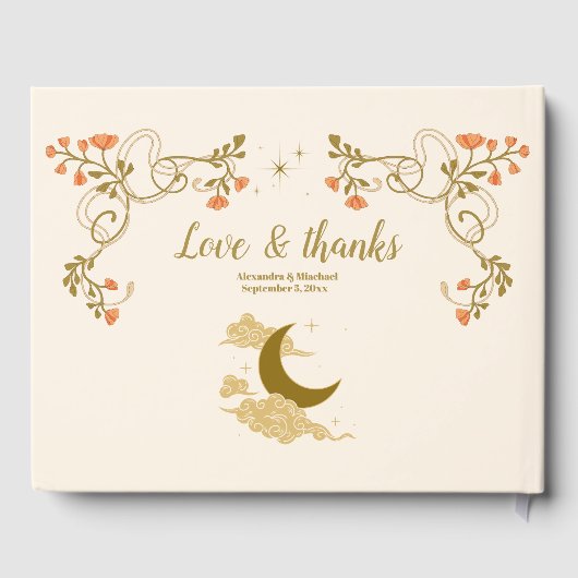 ヴィンテージ金ゴールド神秘結婚植物薬 ゲストブック (裏面)