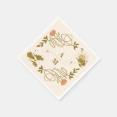 ヴィンテージ金ゴールド神秘結婚植物薬 スタンダードカクテルナプキン (角)