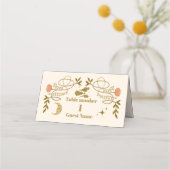 ヴィンテージ金ゴールド神秘結婚植物薬 プレイスカード (正面)