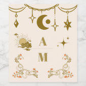 ヴィンテージ金ゴールド神秘結婚植物薬 ワインラベル (シングルラベル)