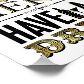 ヴィンテージ金ゴールド禁止終了ここに署名プリント ポスター (角)