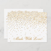 ヴィンテージ金ゴールド紙吹雪キッチンシャワーレシピカード ポストカード (正面/裏面)