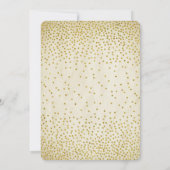 ヴィンテージ金ゴールド紙吹雪婚約パーティ 招待状 (裏面)