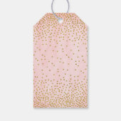 ヴィンテージ金ゴールド紙吹雪結婚ピンク ギフトタグ (裏面)