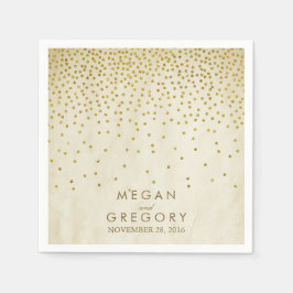 ヴィンテージ金ゴールド紙吹雪 スタンダードカクテルナプキン