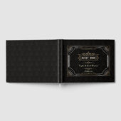 ヴィンテージ金ゴールド素晴らしアールデコギャツビースタイル結婚ズ ゲストブック (全面)