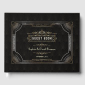 ヴィンテージ金ゴールド素晴らしアールデコギャツビースタイル結婚ズ ゲストブック (正面)