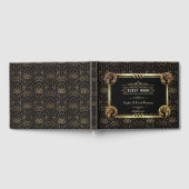 ヴィンテージ金ゴールド素晴らしアールデコギャツビースタイル結婚ズ ゲストブック (全面)