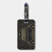 ヴィンテージ金ゴールド素晴らしギャツビーアールデコ20s ラゲッジタグ (裏面縦)