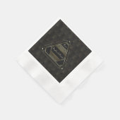 ヴィンテージ金ゴールド素晴らしギャツビー結婚ズ詳細 縁ありカクテルナプキン (角)