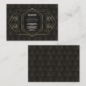 ヴィンテージ金ゴールド素晴らしギャツビー結婚披露宴 エンクロージャーカード (正面/裏面)