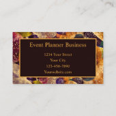 ヴィンテージ金ゴールド紫ブラックバルーンイベントプランナー 名刺 (裏面)