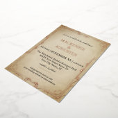 ヴィンテージ金ゴールド結婚の 箔招待状 (回転した状態)