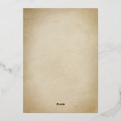 ヴィンテージ金ゴールド結婚の 箔招待状 (裏面)