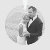 ヴィンテージ金ゴールド結婚アールデコのモノグラム写真 オーナメント (裏面)