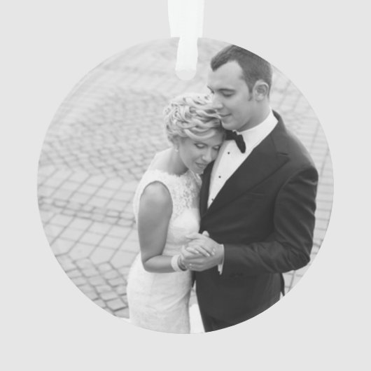 ヴィンテージ金ゴールド結婚アールデコのモノグラム写真 オーナメント (裏面)