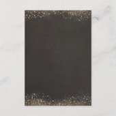 ヴィンテージ金ゴールド結婚グリッター情報ゲスト エンクロージャーカード (裏面)