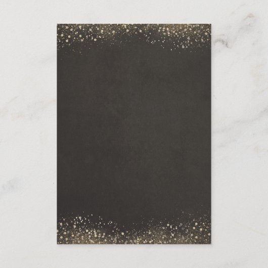 ヴィンテージ金ゴールド結婚グリッター情報ゲスト エンクロージャーカード (裏面)