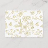 ヴィンテージ金ゴールド結婚フローラの宿泊 エンクロージャーカード (裏面)